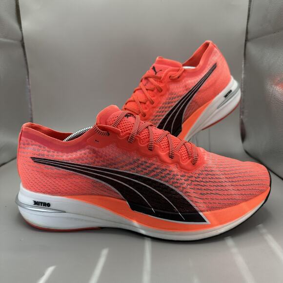 Puma Deviate Nitro Running Shoes Mens Size 12 Lava Blast Lightweight  194449-01